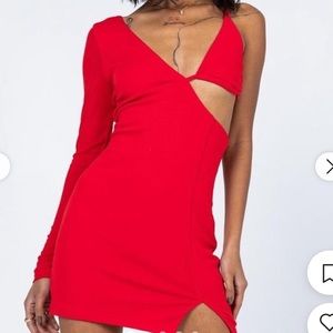 Princess Polly Red Bodycon Dress Size 6 with Tags